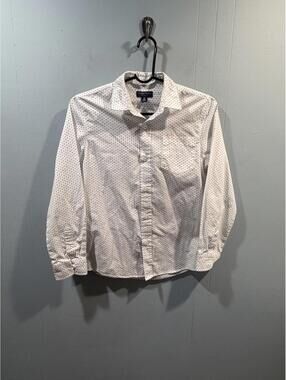 Kids Boys French Toast Shirt Buttons Down Size 14 White With Black Dots